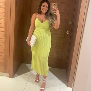 Banana Republic Neon Pleated Dress